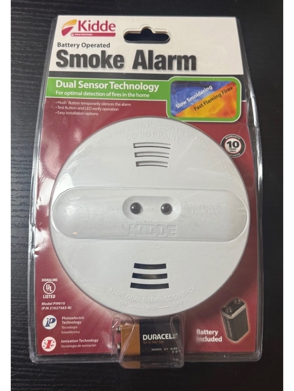 Kidde PI9010 Battery Operated Smoke Alarm with Dual Sensor Technology